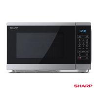 Sharp 25L 900W Digital Microwave With 1000W Grill 8 Auto Programs, Eco Mode, Child Lock, Turntable, Silver Yc-Mg252Au-S
