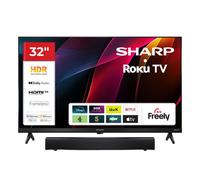 Sharp 32Hd2225K 32 Inch Hd Ready Roku Tv With Ht-Sb121 Compact 2.0 Bluetooth Soundbar