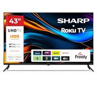 Sharp 43-inch 4K Ultra HD Frameless LED Roku Smart TV - Dolby Vision HDR, Freely, AV1, HDMI 2.1 (eARC), Smart Roku TV Platform - 43HJ4325K (HJ Series)