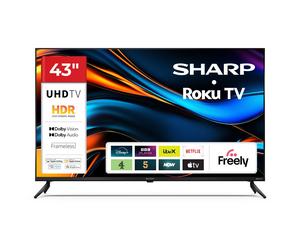Sharp 43HJ4225K 43 Inch 4K Ultra HD Roku Smart TV with Freely in Black Sharp Black