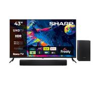 Sharp 43Hj4225Kb 43 Inch 4K Ultra Hd Roku Smart Tv With Ht-Sbw121K 2.1 Bluetooth Soundbar & Subwoofer