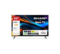 Sharp 50 inch 4K Ultra HD Frameless LED Roku Smart TV Dolby Vision HDR, Freely, AV1, HDMI 2.1