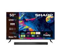 Sharp 50Hj4225K 50 Inch 4K Ultra Hd Roku Smart Tv With Freely & Ht-Sb145 2.0 Bluetooth Soundbar