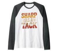 Sharp As A Tack Clever Witty Smart Puns Raglan Baseball Tee