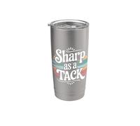 Sharp As A Tack Clever Witty Smart Puns - Stainless Steel Insulated Tumbler