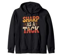Sharp As A Tack Clever Witty Smart Puns Zip Hoodie