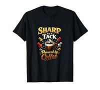 Sharp as a Tack Powered by Coffee Teacher Graphic T-Shirt