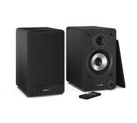 Sharp CP-SS30(BK) 60W RMS (2x 30W) 2-way Active Bookshelf Speakers - Wireless Studio Monitors with Bluetooth v5.0 Audio Streaming, USB Playback, Optical, AUX & RCA input - Black