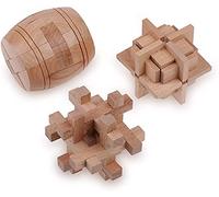 Sharp Brain Zone Wooden Brain Teaser Puzzles for Adults & Kids - 3D Puzzles Brain Games, IQ, Mind and Logic Test - Challenging Wood Educational Toys