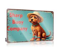 Sharp Buoy Company: A Dapper Dog's Maritime Adventure Plaque Pool Decor | Indie Essentials Decorative Wall Art(30X40CM)