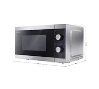 SHARP Compact Microwave Oven with 1000W Grill 20L 800W Dial Controls YC-MG01U-S