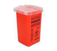 Sharp Container, Sharps Bin 1L Tattoo Plastic Sharp Container Tattoo Medical Disposal Biohazard Needle Waste Box Safe Lock Container Tattoo Supplies (Red)