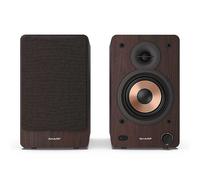 Sharp CP-SS30(BR) 2-Way Active Bookshelf Speakers with Bluetooth Audio Streaming - Brown Brown