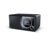 SHARP DR-450(BK) Digital Radio with DAB/DAB+/FM, Bluetooth 4.2, 20 Station Presets, Alarm & Snooze, Wooden Speaker Housing, and LCD Display - in Black