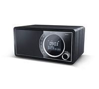 SHARP DR-450(BK) Digital Radio with DAB/DAB+/FM, Bluetooth 4.2, 20 Station Presets, Alarm & Snooze, Wooden Speaker Housing, and LCD Display - in Black