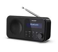 SHARP DR-P420(BK) Tokyo Portable Digital Radio - Bluetooth 5.0, DAB+/FM, Compact, USB/Battery Powered, Dual Alarm, 40 Presets, 3.5mm Jack - Midnight Black