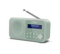 SHARP DR-P420(GN) Tokyo Portable Digital Radio - Bluetooth 5.0, DAB+/FM, Compact, USB/Battery Powered, Dual Alarm, 40 Presets, 3.5mm Headphone Jack - In Aquamarine Green