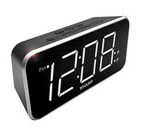 Sharp Dual Alarm with Jumbo Easy to Read 1.8” White LED Display with Black Case - 3 Step Dimmer Control - Dual Alarms, Set Two Alarm Times - Battery Back-up - SPC736A