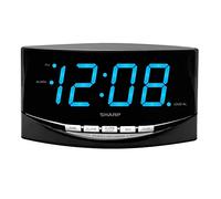 SHARP Easy to See Alarm Clock with Jumbo 2” Numbers - Bright Blue LED Display - Easy Set-up & Simple to Use -See from Across the Room! - High/Low Alarm Volume