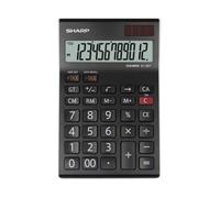 Sharp EL-125TWH Office Desktop Calculator - Black/White