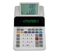 Sharp El-1501 Compact Cordless Paperless Large 12-Digit Display Desktop Printing Calculator That Utilizes Printing Calculator Logic