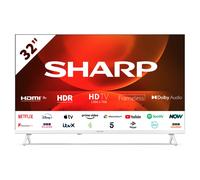 SHARP Frameless Smart TV 32 Inch HD LED Smart Android Television White 32FH2KW [EEK: E]