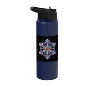 Sharp Geometric Snowflake Vector Art Stainless Steel Insulated Water Bottle