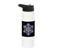 Sharp Geometric Snowflake Vector Art Stainless Steel Insulated Water Bottle