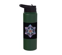 Sharp Geometric Snowflake Vector Art Stainless Steel Insulated Water Bottle