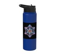 Sharp Geometric Snowflake Vector Art Stainless Steel Insulated Water Bottle
