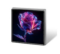 Sharp Glowing Rose Electric Blue Unisex Brooches & Pins Square Lightweight Lapel Badge Jewelry for Clothing Shawl Hat