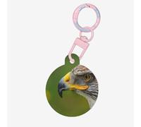 Sharp Gold Falcon Print Round Acrylic Pet Tag, Dog Neck Pendant Tags for Pets Circular Dog Cat Collar Name Tags