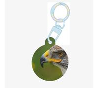 Sharp Gold Falcon Print Round Acrylic Pet Tag, Dog Neck Pendant Tags for Pets Circular Dog Cat Collar Name Tags