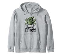 Sharp Grandpa Don't Hug Funny Cactus Humor Zip Hoodie