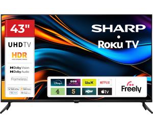 Sharp HJ4225K 43" 4K Ultra HD Smart Roku TV [2025] - 4T-C43HJ4225KB, Black
