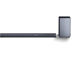 Sharp HT-SBW800 5.1.2 Soundbar, 570W Dolby Atmos Soundbar with Subwoofer for TV with Wireless Bluetooth, Surround Sound, 4K Pass-Through, Aux, HDMI ARC/CEC & USB Playback, Table Top Sound Bar - Black