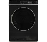 Sharp KD-NCB8S7PB91-EN Tumble Dryer, 8KG Condenser Dryer, Black, B Energy Class
