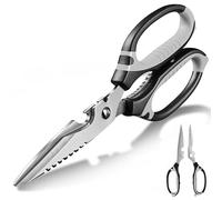 Sharp Kitchen Scissors Detachable with Removable Blades,Soft Comfort Handle,Dishwasher Safe Cook,Heavy Duty Stainless Steel Kitchen Shears, Easy to Clean (Black)