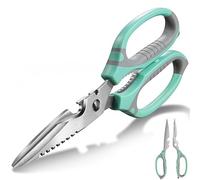 Sharp Kitchen Scissors Detachable with Soft Comfort Handle,Dishwasher Safe Cooking, Heavy Duty Stainless Steel Kitchen Shears, Easy to Clean (Green)
