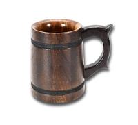 SHARP MEDIEVAL Viking Mug - Wooden Tankard Cup | Handmade Gifts for Men | Father’s Day, Christmas, Birthday | Norse & Celtic Style - Dark Viking Drinkware