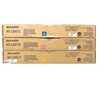 Sharp Mx-C38 3 Original Toner Cyan Magenta Yellow Mx-C310/Mx-C311/Mx-C380