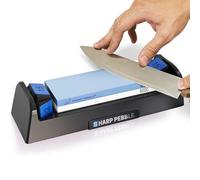 Sharp Pebble Complete Whetstone Knife Sharpening Stone Kit - 1000/6000 Grit | Wet Stone Sharpener with Built-In Angle Guides (15°/17°/20°/22°) for German & Japanese Knives- Beginner-Friendly