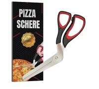 Sharp Pizza Scissors Cutter with Food Grade Safe Blades. Better Than Pizza Roller. Professional Pizza Scissors UK to Cut Pizza Like a Pro Without Removing Topping 27 cm (Red and Black) (Red)