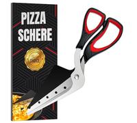 Sharp Pizza Scissors Cutter with Food Grade Safe Blades. Better Than Pizza Roller. Professional Pizza Scissors UK to Cut Pizza Like a Pro Without Removing Topping 27 cm Red and Black