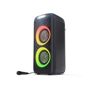 Sharp PS-949 XParty Street Beat - 200W (Max) Bluetooth Party Speaker Portable with LED Lights, Splashproof IPX4, DJ FX, Mic/Guitar Inputs, TWS Pairing, 12hr Battery - Black