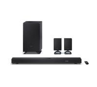 SHARP Q Range 3.1.2 Channel Soundbar with Wireless Subwoofer and HT-SPR52021 Rear Speakers Black