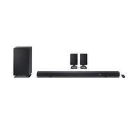 SHARP Q Range 5.1.2 Channel Soundbar with Wireless Subwoofer and HT-SPR52021 Rear Speakers Black