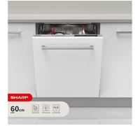 SHARP QW-NI15I49D3X-EN Full-size Fully Integrated Dishwasher, White