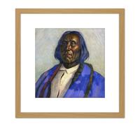 Sharp Red Cloud Native American Sioux Painting 8X8 Inch Square Wooden Framed Wall Art Print Picture with Mount Artery8 Light Oak One Size