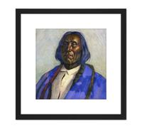 Sharp Red Cloud Native American Sioux Painting 8X8 Inch Square Wooden Framed Wall Art Print Picture with Mount Artery8 Black One Size